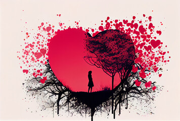 Wall Mural - Vanlentine's day hearts