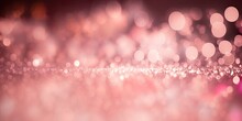 Rose Gold Glitter Bokeh Background. Unfocused Shimmer Pink. Crystal Droplets Wallpaper. Spring Velentine's Day