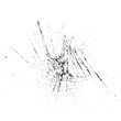 Pieces of destructed Shattered glass. Royalty high-quality free stock PNG image of broken glass with sharp pieces. Break glass white and black  grunge  abstract on transparent background