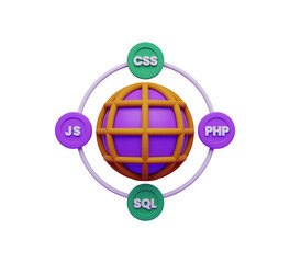 Wall Mural - 3d web development or programming illustration