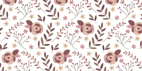 Poster - Vintage floral pattern for fabric print and background