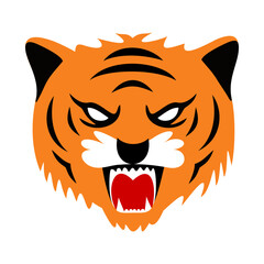 Wall Mural - Simple tiger head mascot design