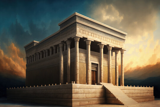 illustration of the temple of solomon. generative ai