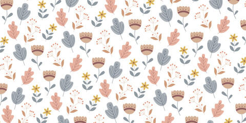 Poster - Abstract trendy floral pattern for background and wallpaper design