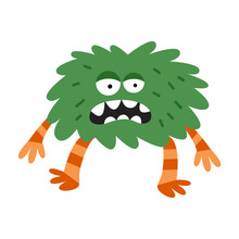 Green Monster In Cartoon Illustration