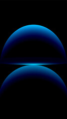 Three dimensional earth dark blue circle, Blue planet on a black background. Vector illustration. Eps 10.