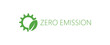 zero emission sign on white background	
