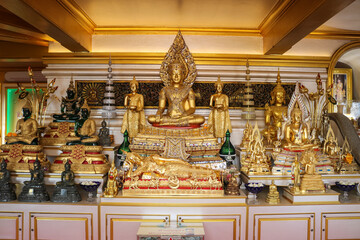 Wall Mural - Buddha statues on the grounds of Golden Mount Temple (Wat Saket). Landmark in Bangkok, Thailand.