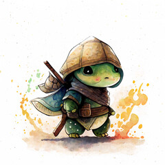 Poster - watercolor turtle Generative AI