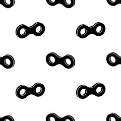 Wall Mural - Bike Chain Icon Seamless Pattern, Drive Wheel Roller Chain