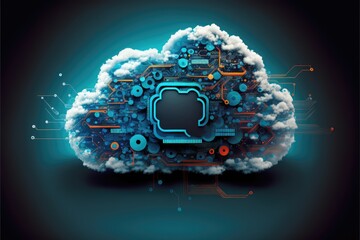 Cloud computing technology concept generative ai background