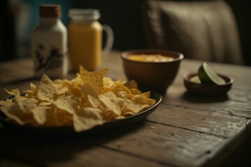 Tortilla chips and queso