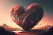 Lovely Heart Tree - Valentine's Day Graphic  Art Illustration - Generative AI