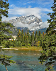 Wall Mural - Mountain peak in a snow