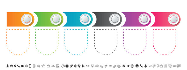 Steps business data visualization timeline process infographic template design with icons