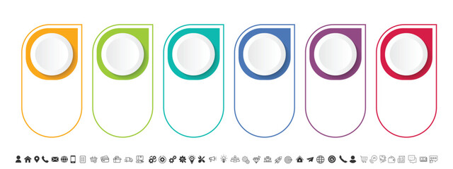 Steps business data visualization timeline process infographic template design with icons