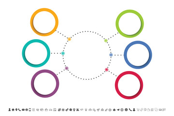 Steps business data visualization timeline process infographic template design with icons