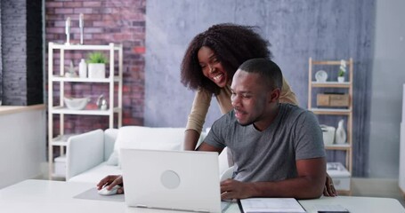 Poster - Couple Doing Taxes And Family Budget