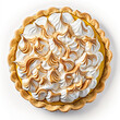 Lemon Meringue Pie on a White Background (Generated with AI)