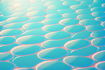 Poster - Background image The background of the swimming pool bottom has waves and ripples. Summertime setting surface of the water's texture. Generative AI