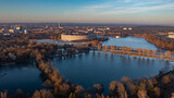 Fototapeta Miasto - sunrise over the river
