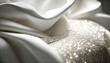 © Don G - Sparkling white fabric background. Generative AI