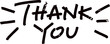 「THANK YOU」のアイコン。手書き文字のベクター素材。