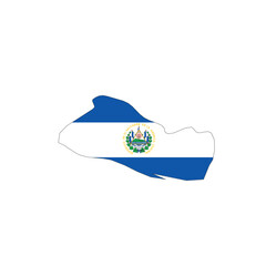 Wall Mural - El Salvador national flag in a shape of country map
