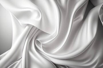  a white silk fabric with folds and folds in the center of the fabric, as if it is blowing in the wind or in the wind.  generative ai