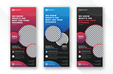 Modern colorful gradient display exhibition abstract business advertisement roll up standee banner