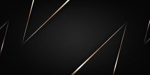 Wall Mural - luxury gold line black background