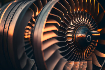 disassembled turbine for repair and inspection. turbine shop of energy power generation station. gen