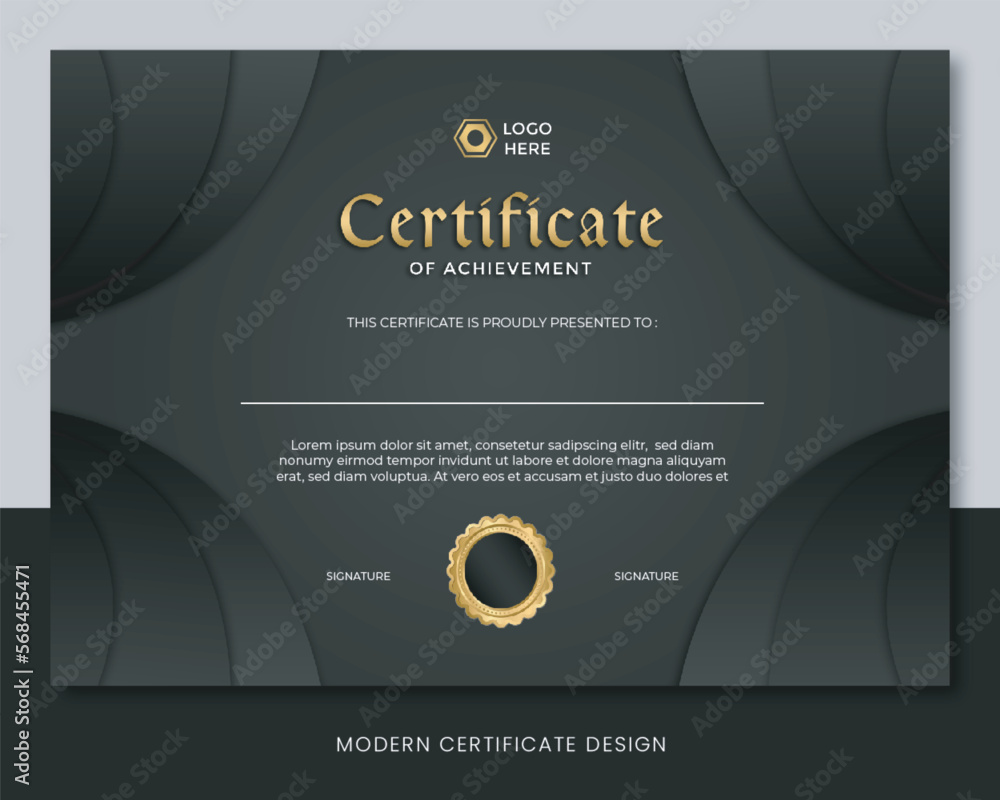 luxury certificate template design black gold Stock Vector | Adobe Stock