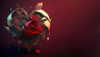 Steampunk Heart Surprise with an Elegant Red Rose from within Symbolizing Love Art Illustration Graphic Banner- Generative AI 