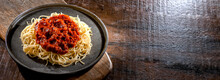 Composition With A Plate Of Spaghetti Bolognese