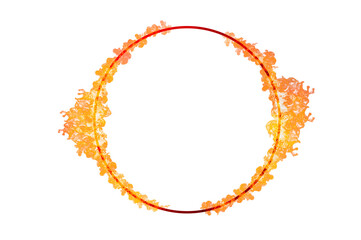 Sticker - circle frame orange flame isolated on transparent background PNG file