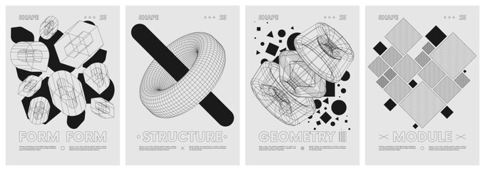 strange wireframes extraordinary graphic assets of geometrical shapes modern design inspired by brut