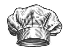 Chef, Cook Hat. Restaurant Menu, Cooking Food Concept. Sketch Vintage Illustration