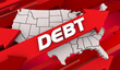 Debt Ceiling Financial Crisis United States America Deficit Rising Arrows 3d Illustration