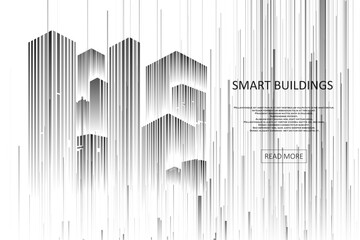 Wall Mural - Smart building concept design for city illustration