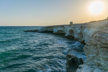 Sticker - White cliffs beach on the island of Cyprus