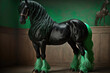 Green Grace: A Majestic Friesian Horse