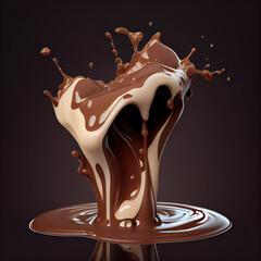 Milk and chocolate splash