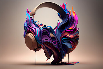 The feeling of Music flowing out of Headphones. generative AI