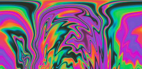 Wall Mural - abstract psychedelic colorful background with warped and distorted lines.