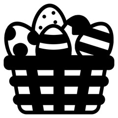 Canvas Print - easter basket glyph icon