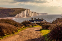 The Seven Sisters Are A Series Of Chalk Sea Cliffs On The English Channel Coast, And Are A Stretch Of The Sea-eroded Section Of The South Downs Range Of Hills, In The County Of East Sussex