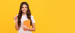 © Olena - happy student prepare for exam. schoolgirl do homework. school report. pupil hold planner. Horizontal isolated poster of school girl student. Banner header portrait of schoolgirl copy space.