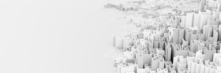 Wall Mural - Infinite maze mega city: technology and development concepts, original 3d rendering