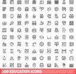 © ylivdesign - 100 education icons set. Outline illustration of 100 education icons vector set isolated on white background